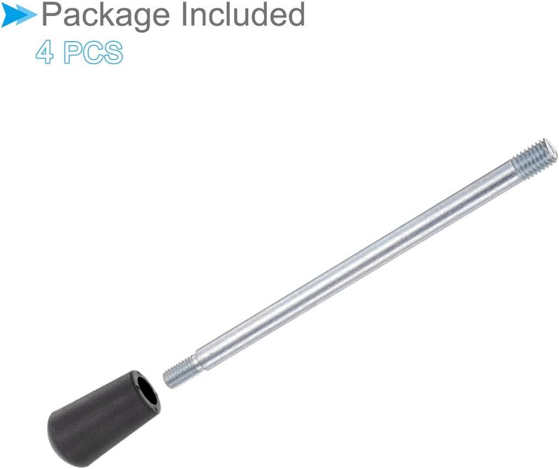 CoCud Revolving Crank Clamping Handle, M10 Male Thread 185mm Length, Chrome Plated Long Arm Handwheel Handle Knob Black - (Applications: for Lathe Machinery), 4-Pieces - Image 5